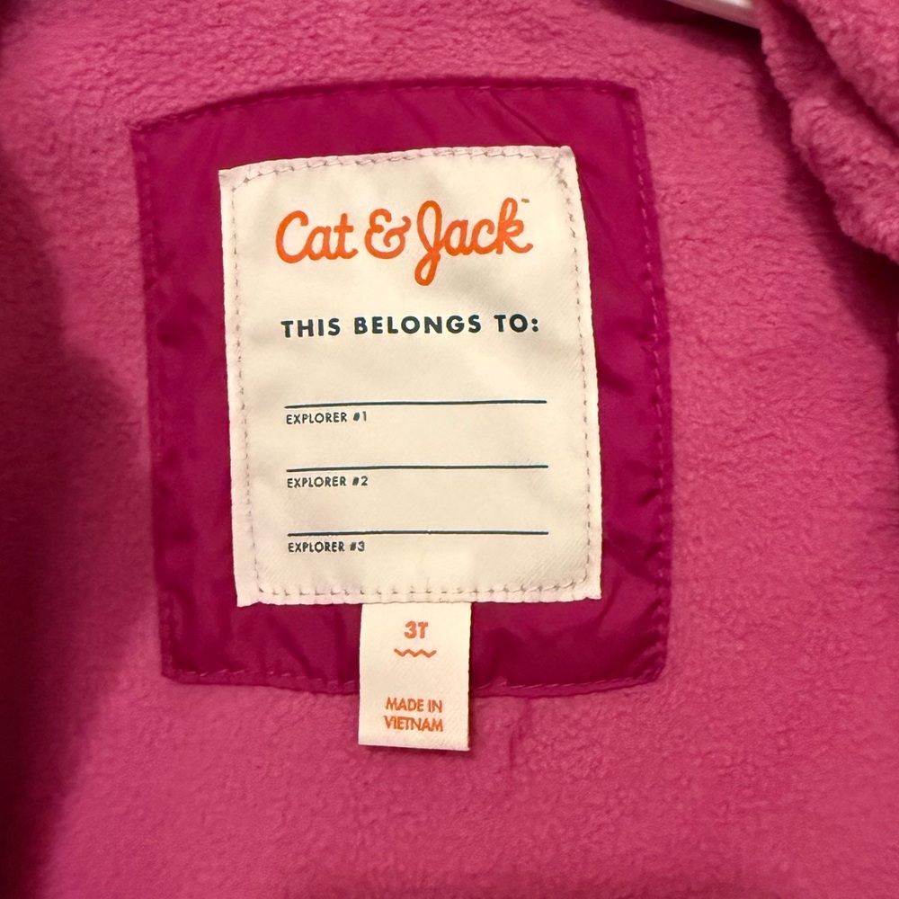 Toddler 3-in-1 Snowplay Jacket - Cat & Jack - Magenta 3T - Picture 9 of 10